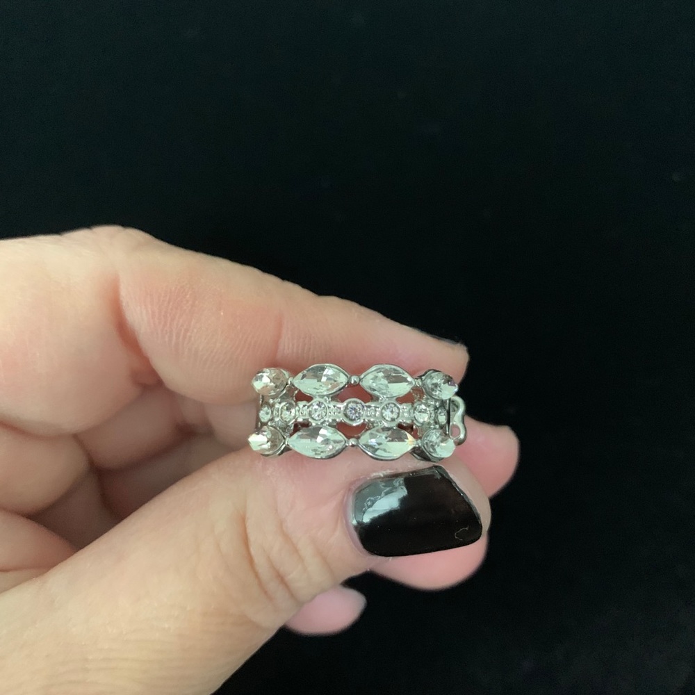 Silver and rhinestone ring
